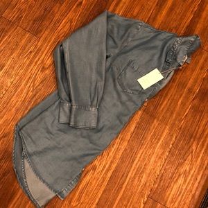 Oversized denim blouse